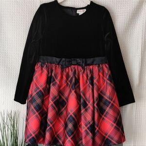 Cat&Jack Little Girls Velour Buffalo Check Print Dress Size 5T